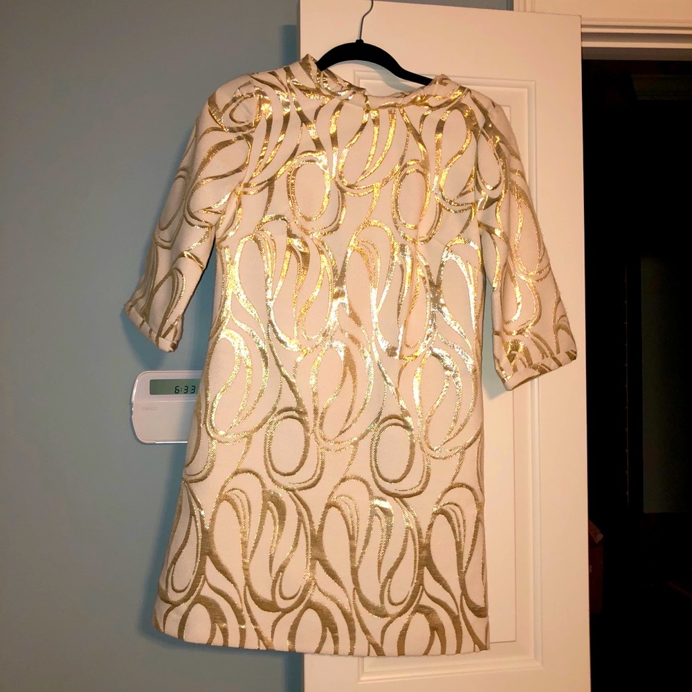 Great condition Milly winter white & gold dress 2